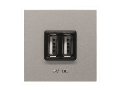 TOMA CARGADOR USB 2 MÓDULOS 2*750MA/5V  PLATA.