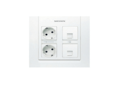 KIT 2 COLUMNAS 2BL+2RJ SUPERFICIE BLANCO