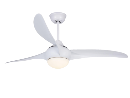 VENT TECHO DC 132CM Ø C/LUZ C/MANDO 3ASPAS BL BC